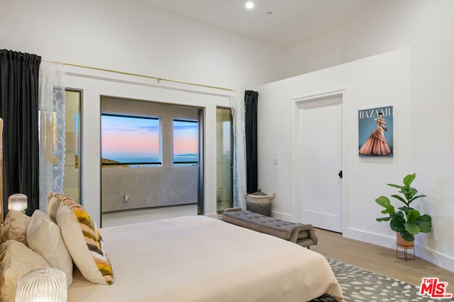 bedroom featuring light hardwood / wood-style flooring