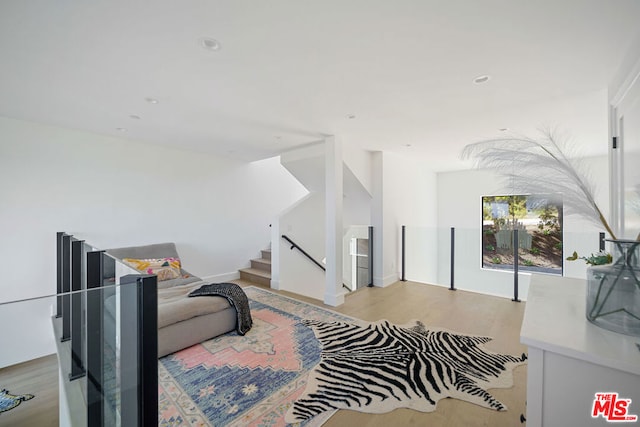 living room featuring light hardwood / wood-style flooring