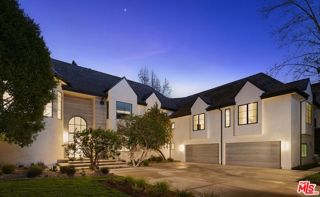 view of front of home featuring a garage