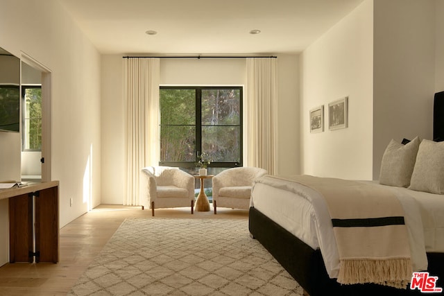 bedroom featuring light hardwood / wood-style flooring