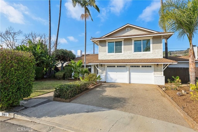 view of front of house with a garage