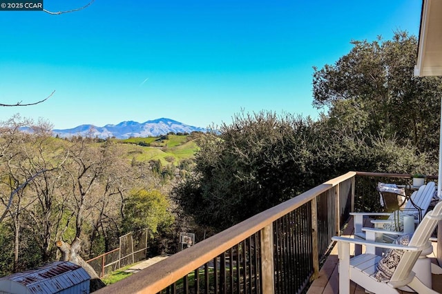 exterior space with a mountain view