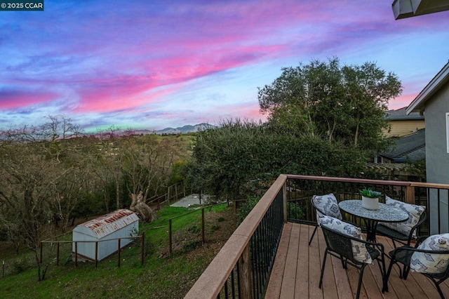 view of deck at dusk