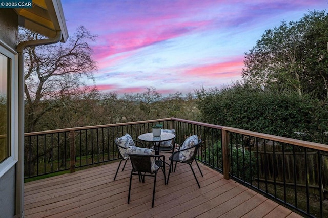 view of deck at dusk