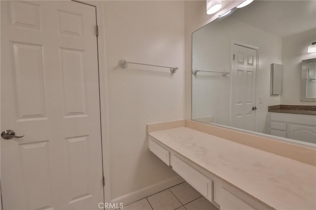 bathroom featuring tile patterned flooring and vanity