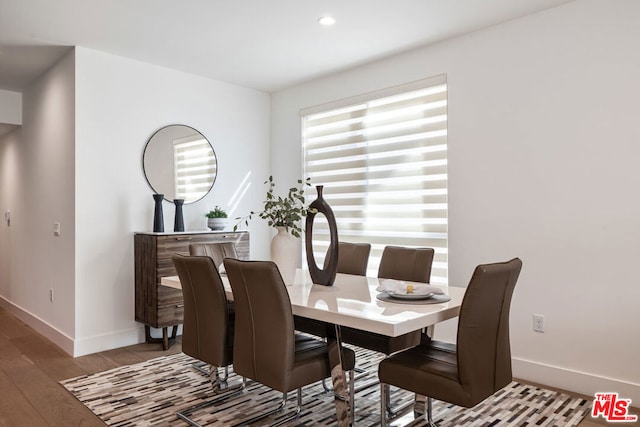 dining area featuring light hardwood / wood-style flooring