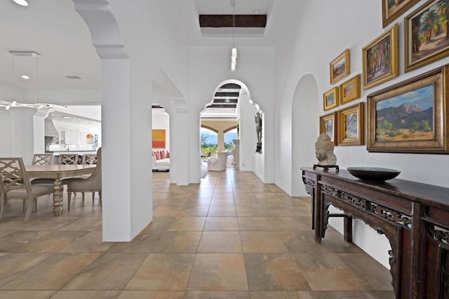 foyer featuring a high ceiling