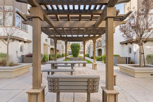 view of patio / terrace featuring a pergola