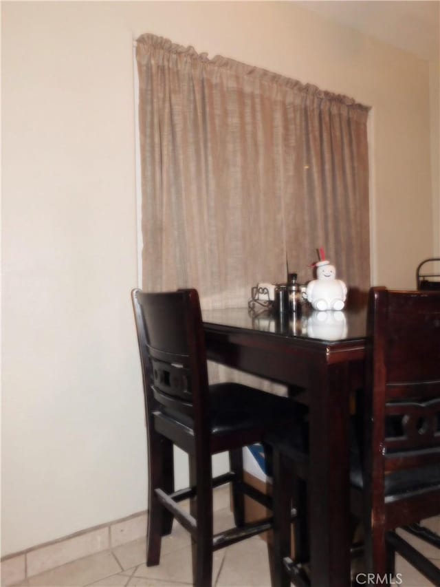 view of tiled dining area