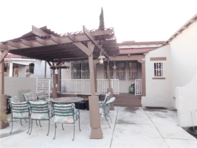 view of patio with a pergola