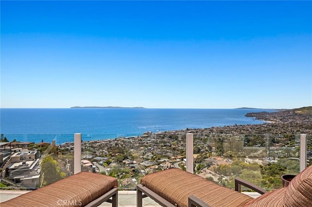 balcony with a water view