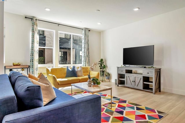 living room featuring wood-type flooring