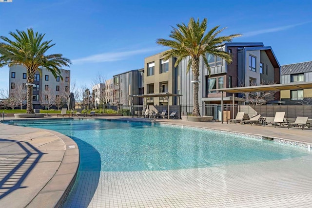 view of pool with a patio