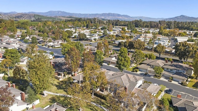 bird's eye view with a mountain view