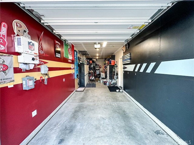 garage with refrigerator