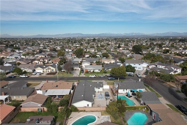 aerial view featuring a mountain view