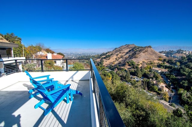 balcony with a mountain view