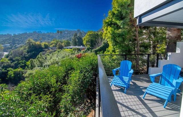 balcony with a wooded view