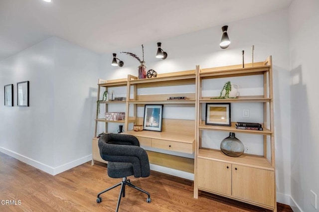 living area with light wood-type flooring