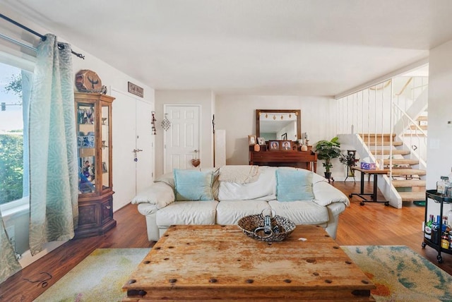 living room featuring hardwood / wood-style flooring