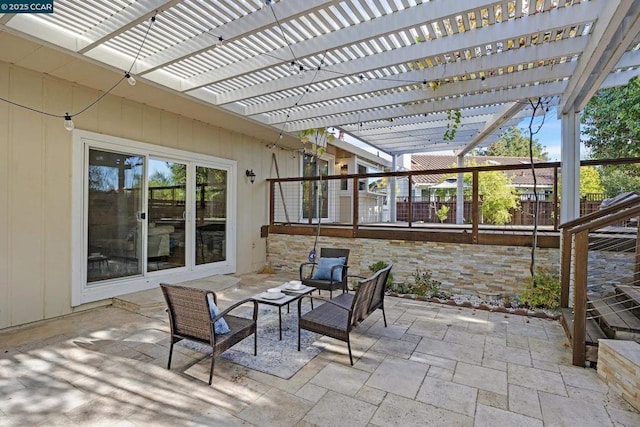 view of patio / terrace featuring a pergola