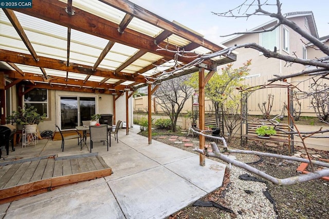 view of patio / terrace featuring a pergola