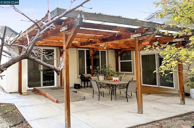 view of patio with a pergola