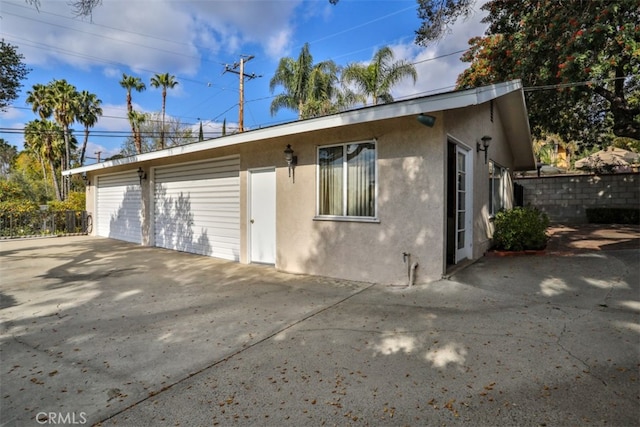 view of garage