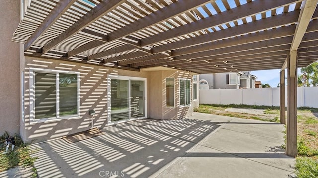 view of patio / terrace featuring a pergola