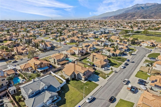 drone / aerial view with a mountain view