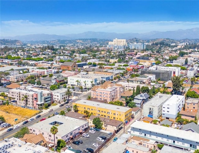 bird's eye view with a mountain view