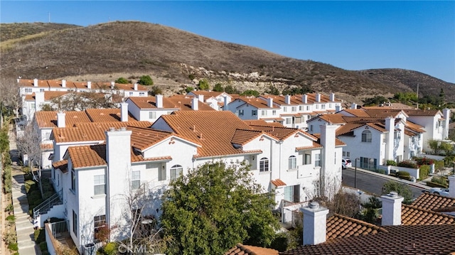 aerial view featuring a mountain view