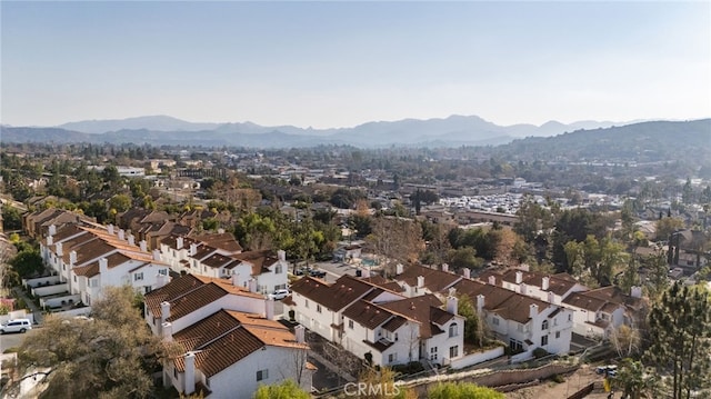 drone / aerial view with a mountain view