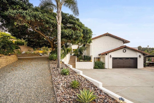 view of front of property featuring a garage