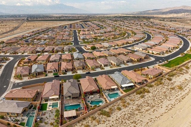 aerial view with a mountain view