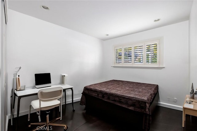 interior space with dark hardwood / wood-style flooring