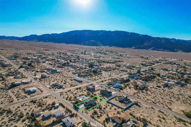 drone / aerial view with a mountain view