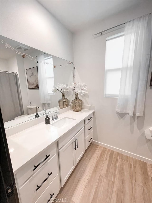 bathroom with toilet and vanity