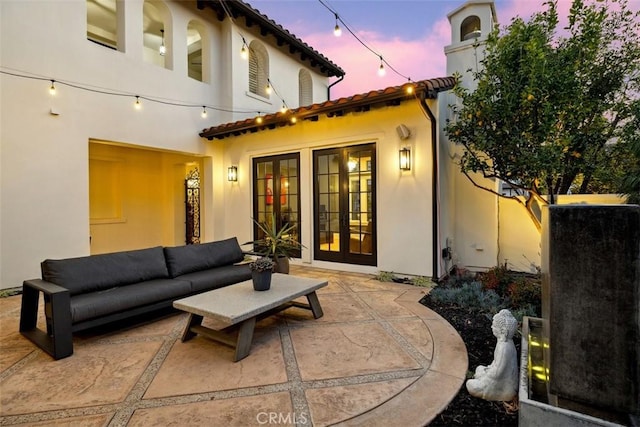 25551 Prado De Oro, Calabasas, CA 91302 - view of patio / terrace featuring french doors and outdoor lounge area
