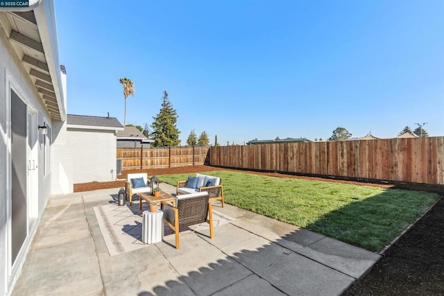 view of patio with an outdoor living space