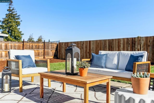 view of patio featuring an outdoor living space