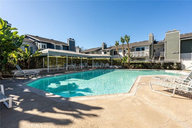 view of pool with a patio area