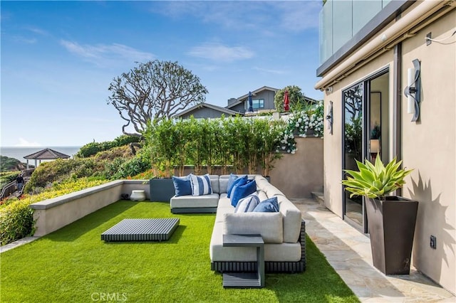 view of patio / terrace featuring an outdoor living space