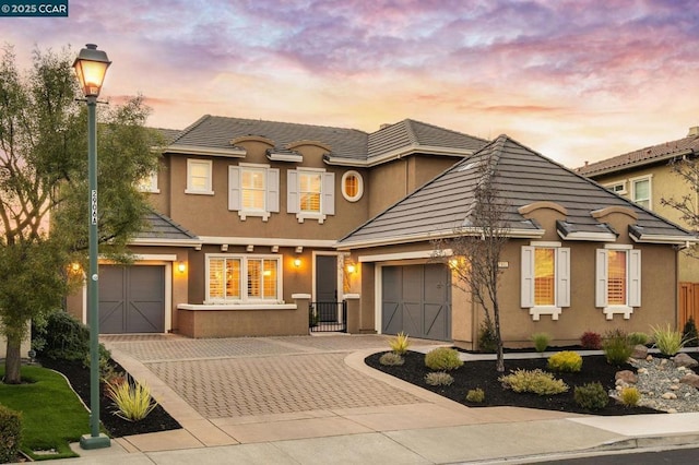 view of front of house featuring a garage