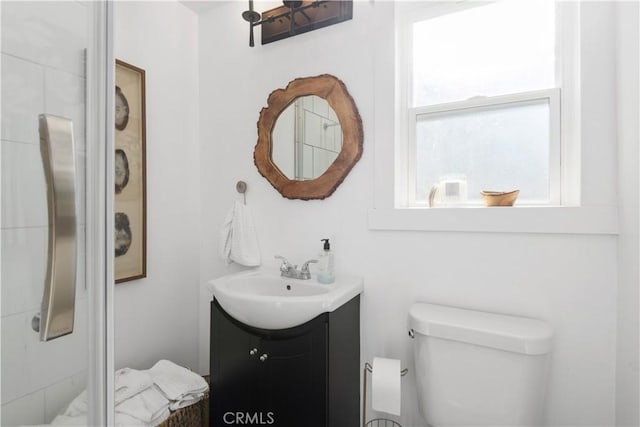 bathroom with toilet and vanity