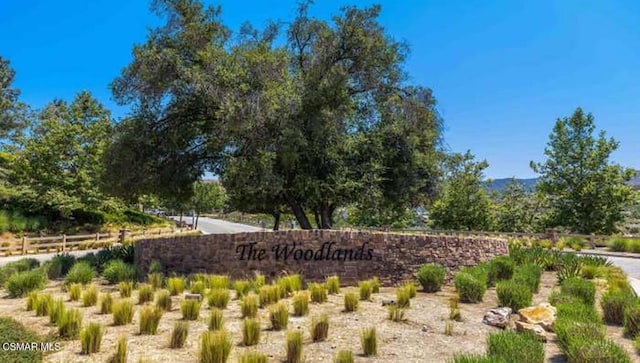 view of community sign