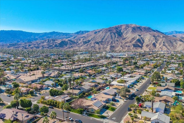 aerial view with a mountain view