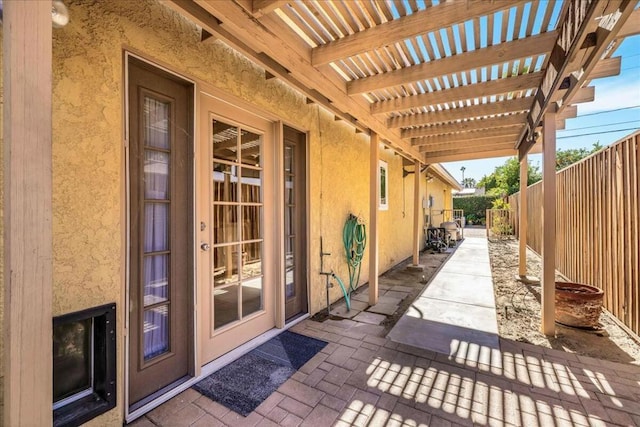 view of patio with a pergola