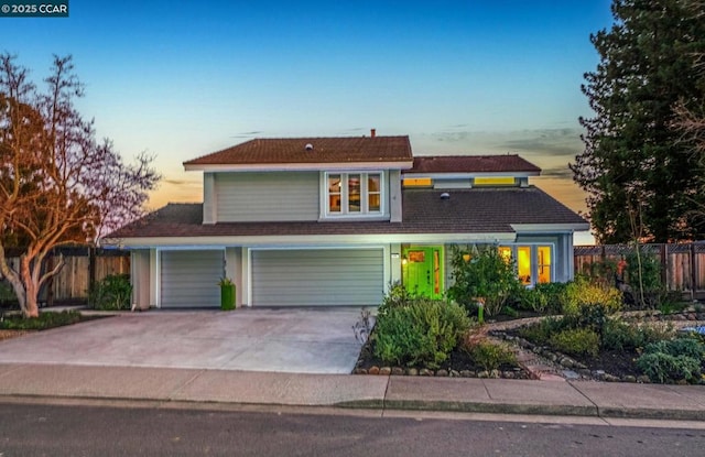 front facade featuring a garage