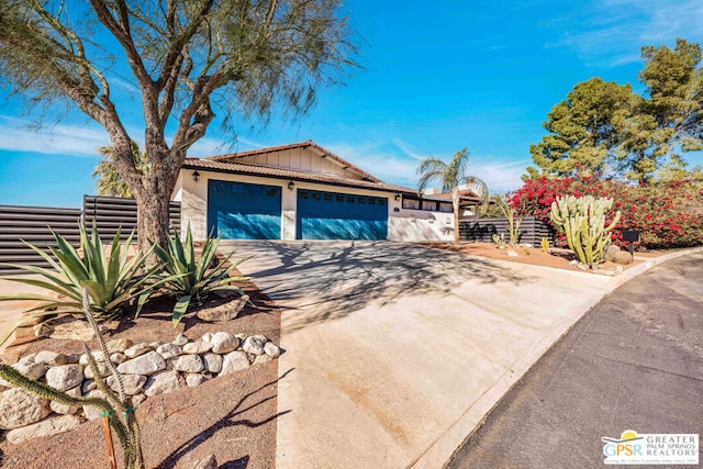 view of front of house with a garage